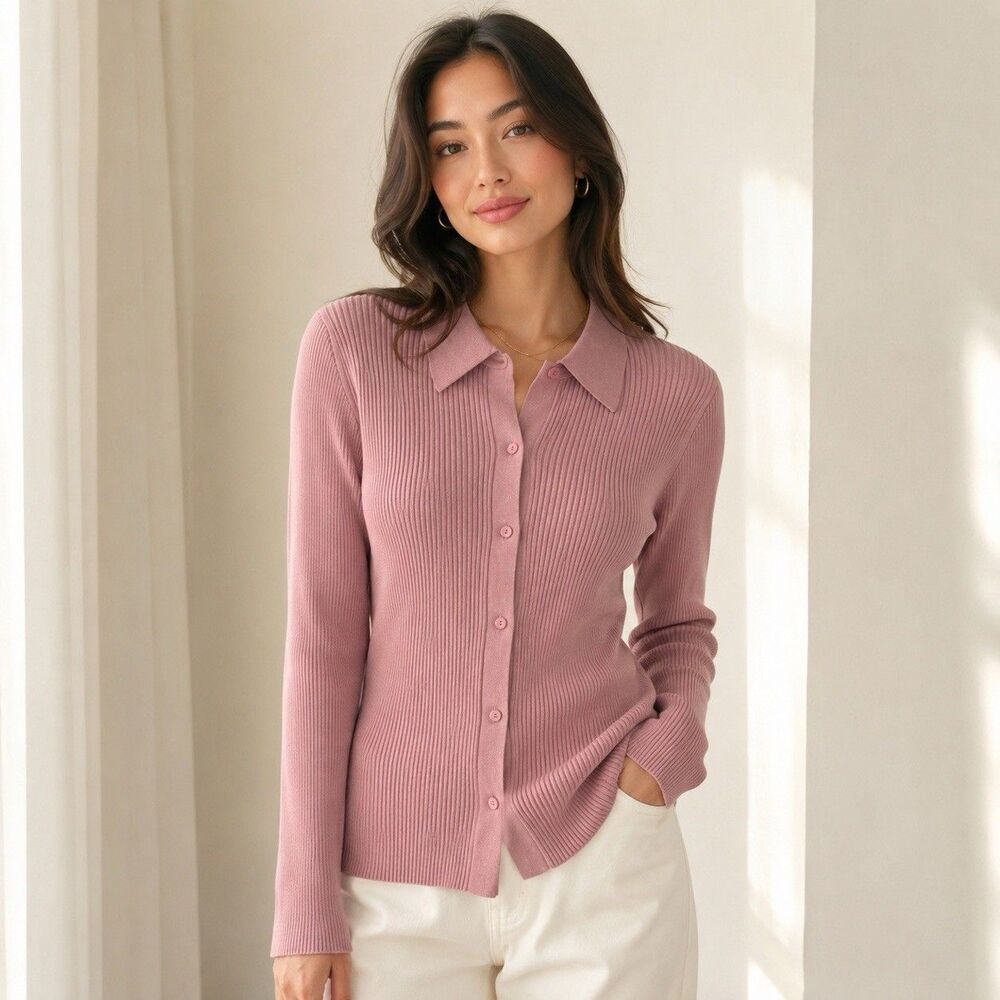 Aritzia Babaton Mauve Finley Ribbed Long Sleeve Sweater Women Size Xl New $120